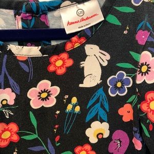 Hannah Andersson bunny and floral dress size 120 = 7-8